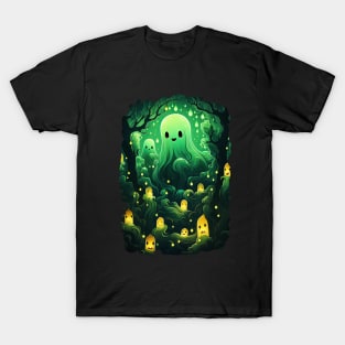 Cute ghosts in forest T-Shirt